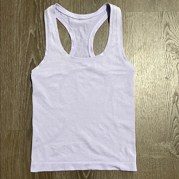 Lululemon Swiftly Tech Racerback Tank Top 2.0 Waist Length Lavender Frost Size 0 - Picture 2 of 7
